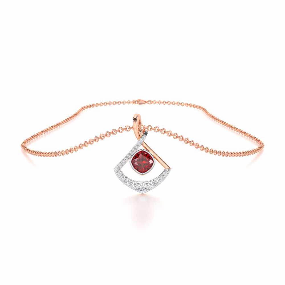 Radiant Rapture Garnet Silver Pendant - Rose Gold - Image 3