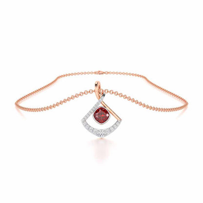 Radiant Rapture Garnet Silver Pendant - Rose Gold - Image 3