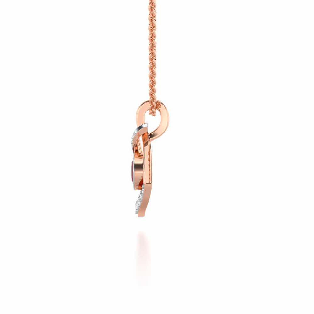 Radiant Rapture Garnet Silver Pendant - Rose Gold - Image 4