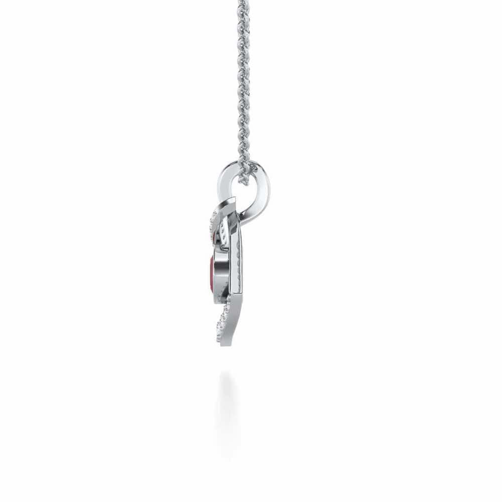 Radiant Rapture Garnet Silver Pendant - White Gold - Image 4
