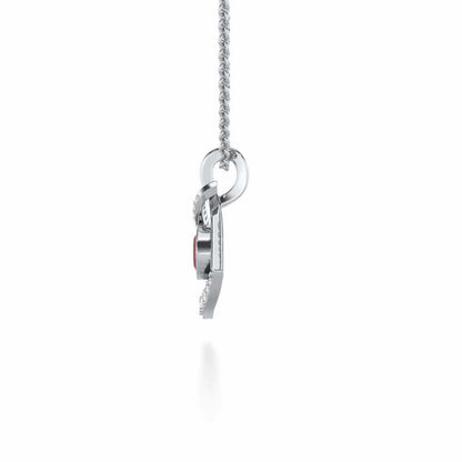 Radiant Rapture Garnet Silver Pendant - White Gold - Image 4