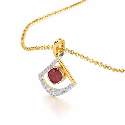 Radiant Rapture Garnet Silver Pendant - Yellow Gold - Image 1
