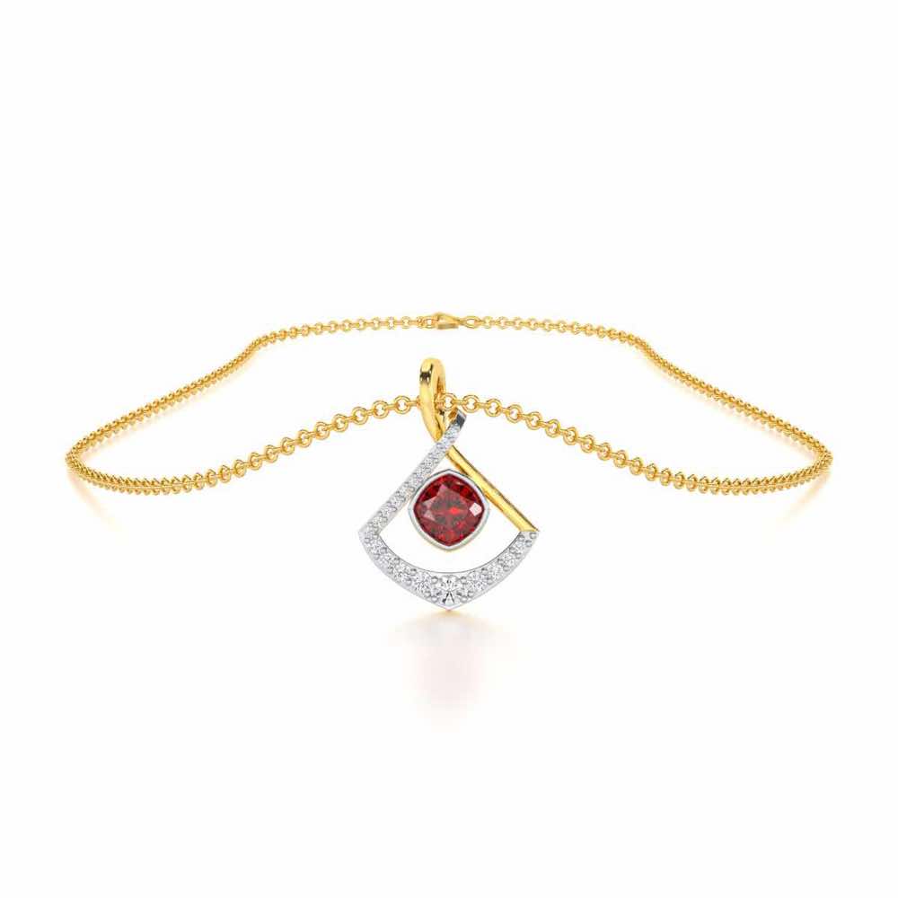 Radiant Rapture Garnet Silver Pendant - Yellow Gold - Image 3