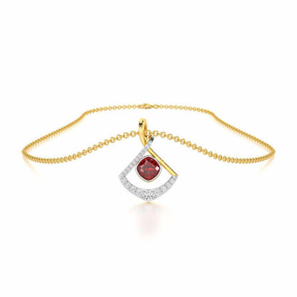 Radiant Rapture Garnet Silver Pendant - Yellow Gold - Image 3