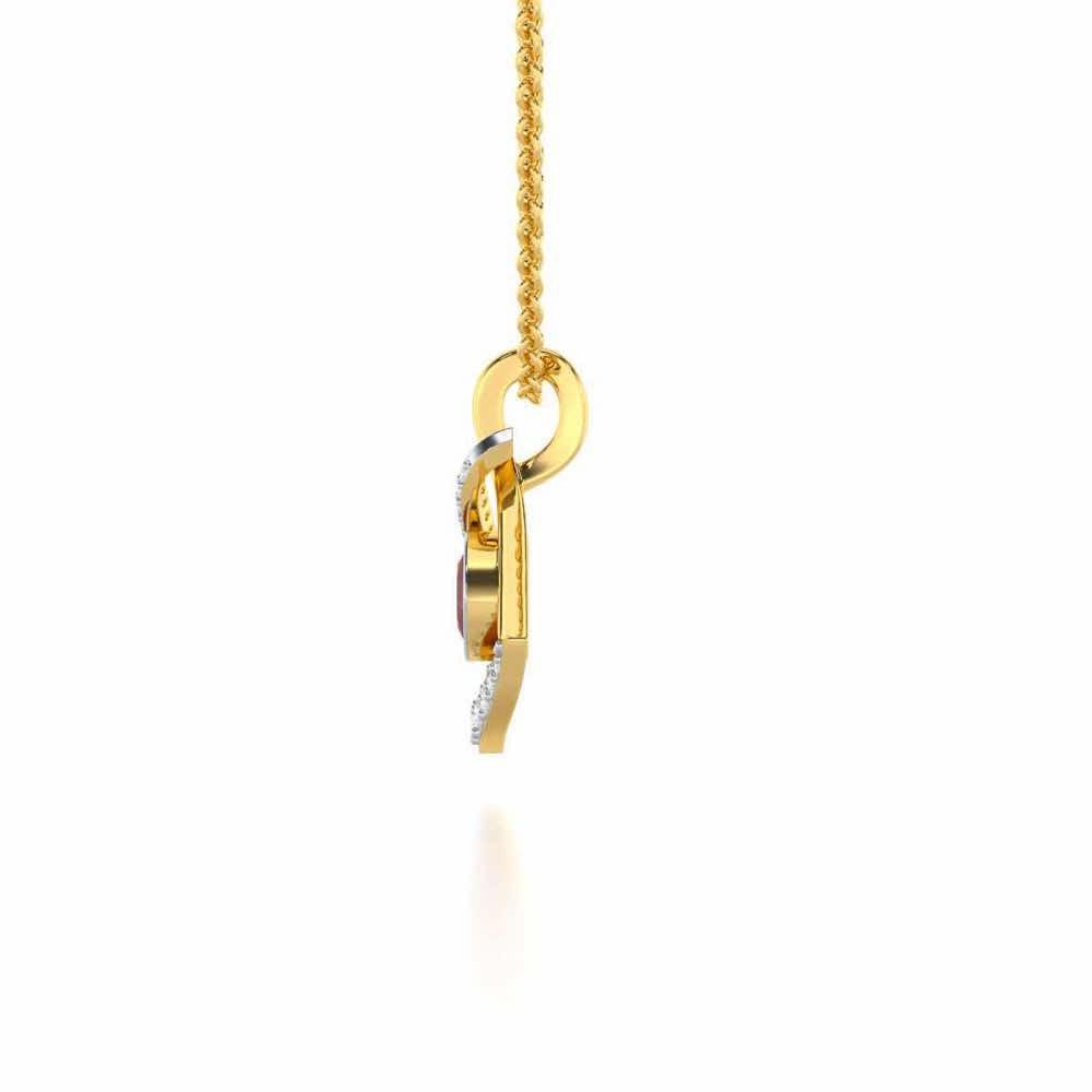 Radiant Rapture Garnet Silver Pendant - Yellow Gold - Image 4