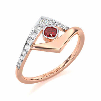 Radiant Rapture Garnet Silver Rings - Rose Gold - Image 1