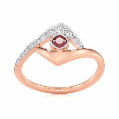 Radiant Rapture Garnet Silver Rings - Rose Gold - Image 2
