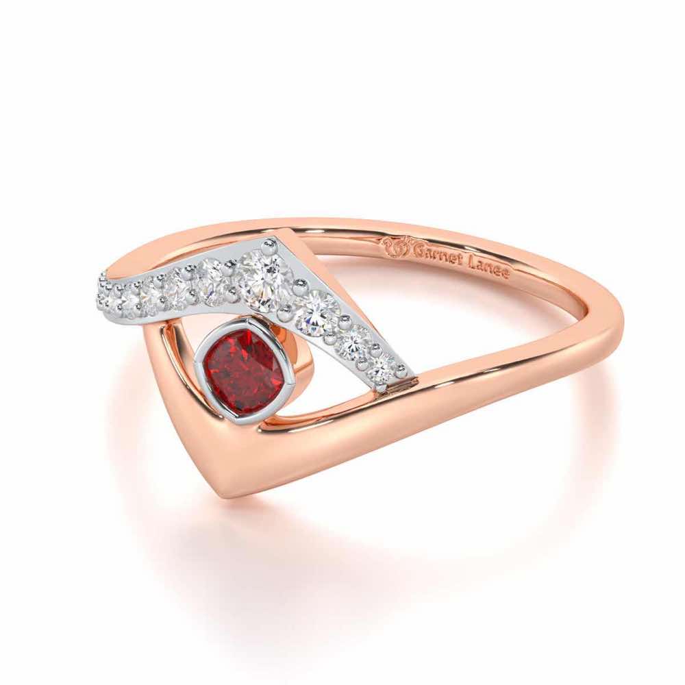 Radiant Rapture Garnet Silver Rings - Rose Gold - Image 3