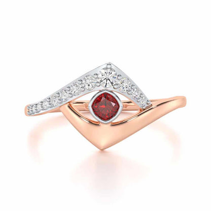 Radiant Rapture Garnet Silver Rings - Rose Gold - Image 5