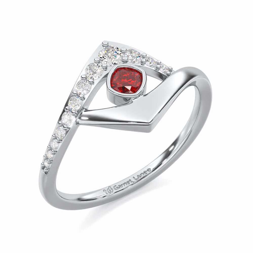 Radiant Rapture Garnet Silver Rings - White Gold - Image 1