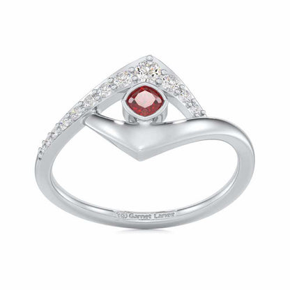 Radiant Rapture Garnet Silver Rings - White Gold - Image 2