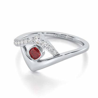 Radiant Rapture Garnet Silver Rings - White Gold - Image 3
