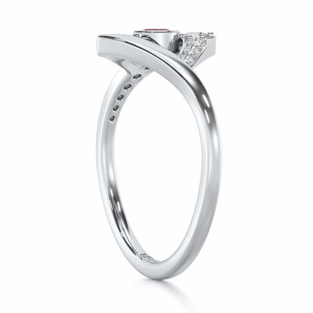 Radiant Rapture Garnet Silver Rings - White Gold - Image 4
