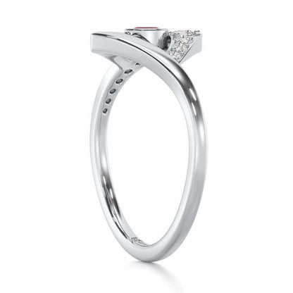 Radiant Rapture Garnet Silver Rings - White Gold - Image 4