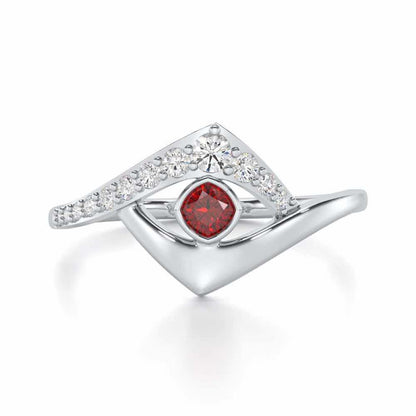 Radiant Rapture Garnet Silver Rings - White Gold - Image 5