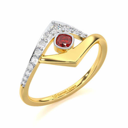 Radiant Rapture Garnet Silver Rings - Yellow Gold - Image 1