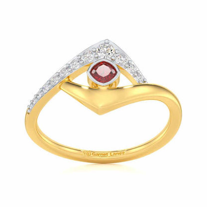 Radiant Rapture Garnet Silver Rings - Yellow Gold - Image 2