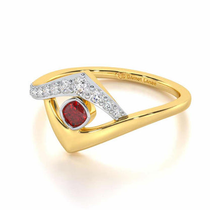 Radiant Rapture Garnet Silver Rings - Yellow Gold - Image 3