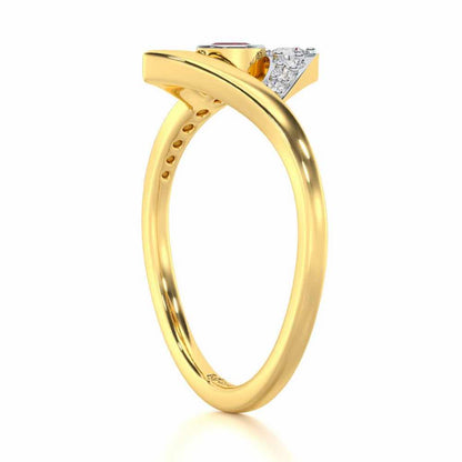 Radiant Rapture Garnet Silver Rings - Yellow Gold - Image 4