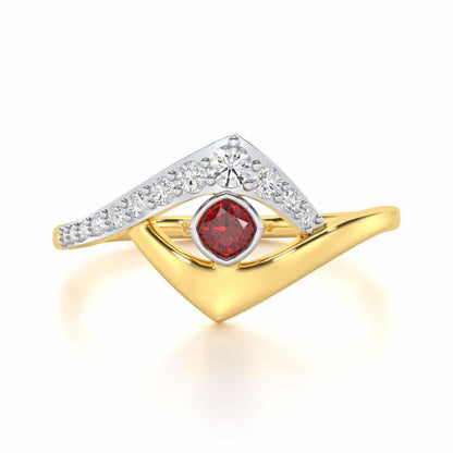 Radiant Rapture Garnet Silver Rings - Yellow Gold - Image 5