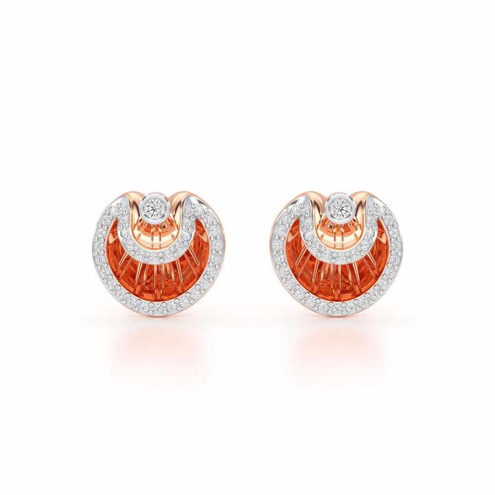 Radiant Rays Silver Earrings - Rose Gold - Image 1