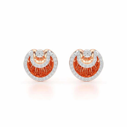 Radiant Rays Silver Earrings - Rose Gold - Image 1