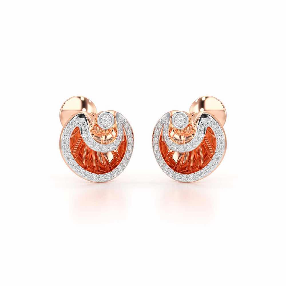Radiant Rays Silver Earrings - Rose Gold - Image 2