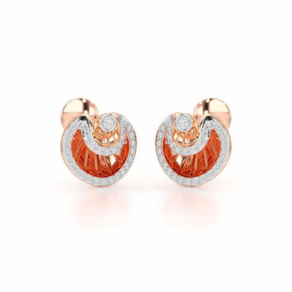 Radiant Rays Silver Earrings - Rose Gold - Image 2