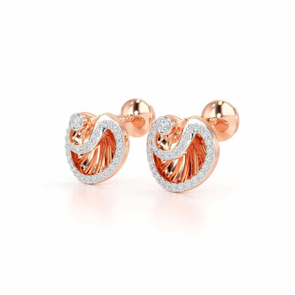 Radiant Rays Silver Earrings - Rose Gold - Image 3