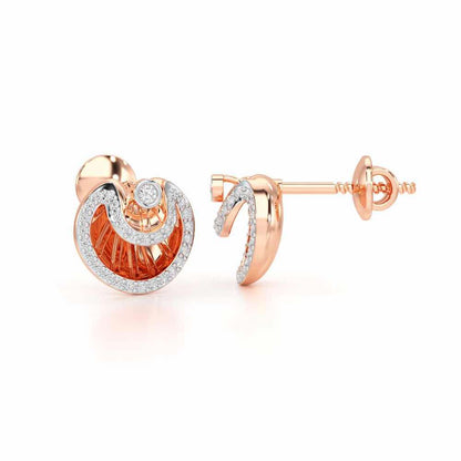 Radiant Rays Silver Earrings - Rose Gold - Image 4