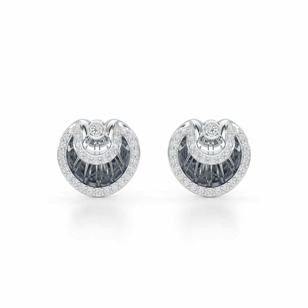 Radiant Rays Silver Earrings - White Gold - Image 1