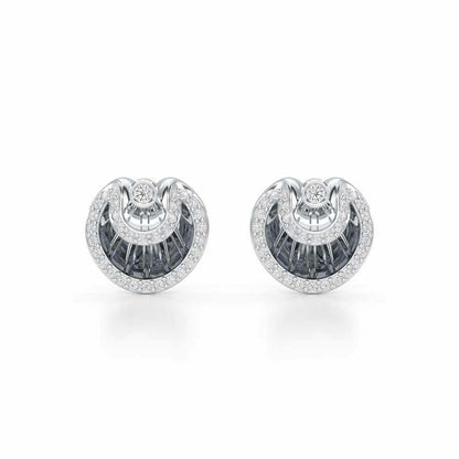 Radiant Rays Silver Earrings - White Gold - Image 1