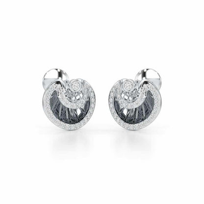 Radiant Rays Silver Earrings - White Gold - Image 2