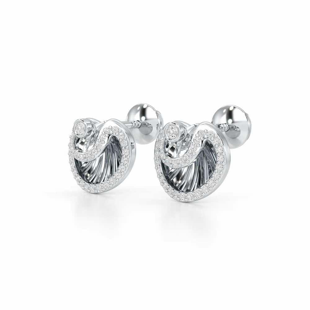 Radiant Rays Silver Earrings - White Gold - Image 3