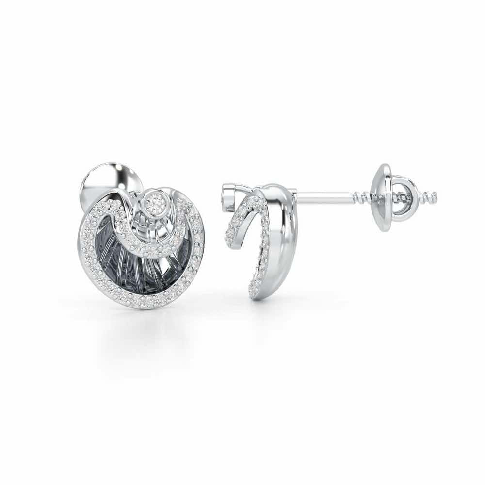 Radiant Rays Silver Earrings - White Gold - Image 4