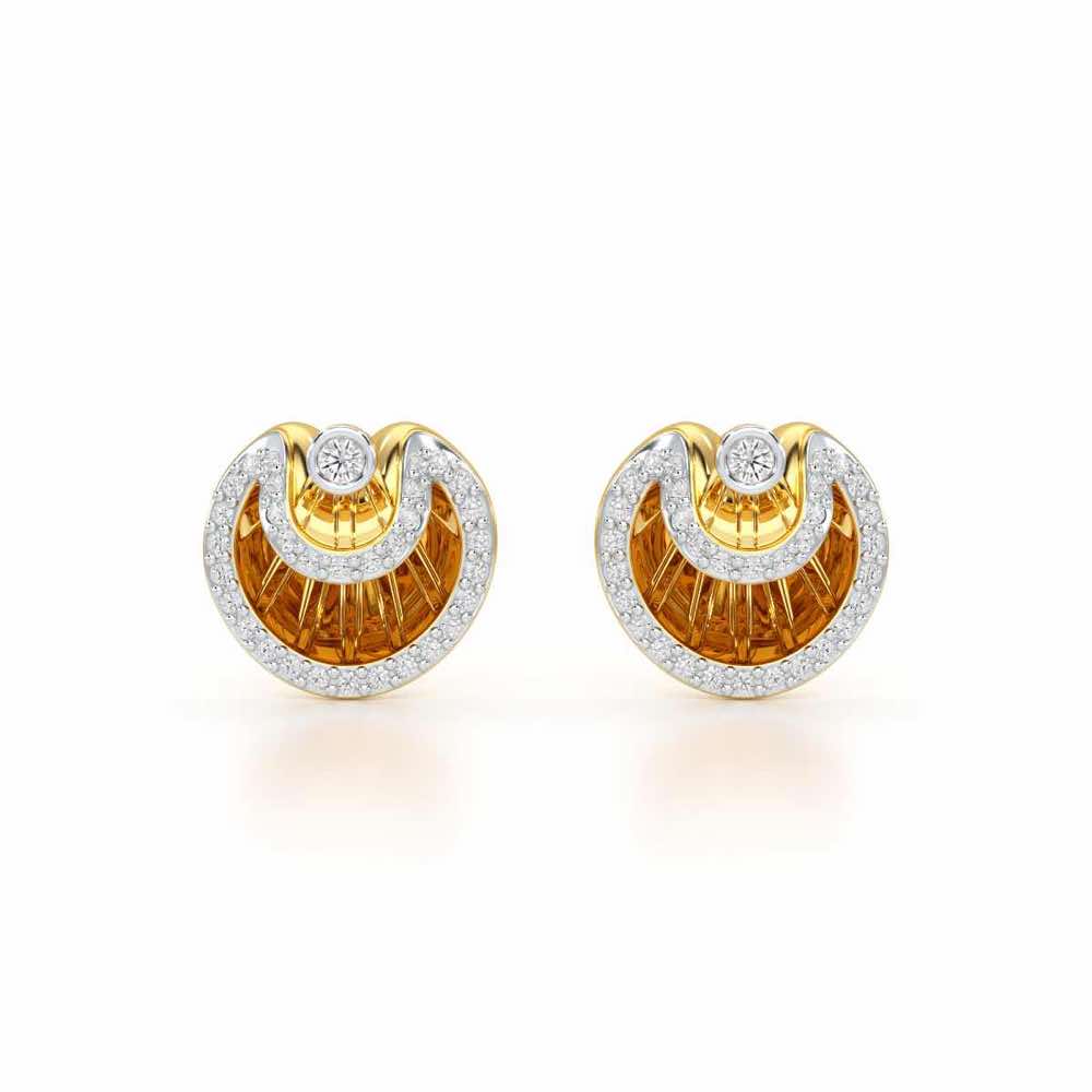 Radiant Rays Silver Earrings - Yellow Gold - Image 1
