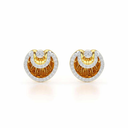 Radiant Rays Silver Earrings - Yellow Gold - Image 1