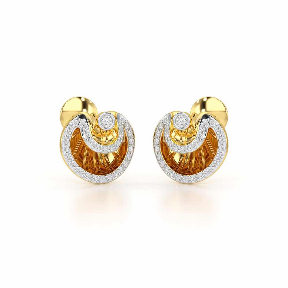 Radiant Rays Silver Earrings - Yellow Gold - Image 2