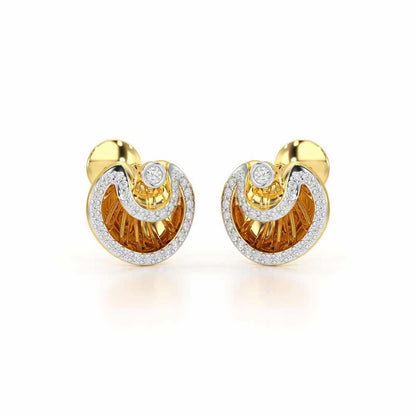 Radiant Rays Silver Earrings - Yellow Gold - Image 2