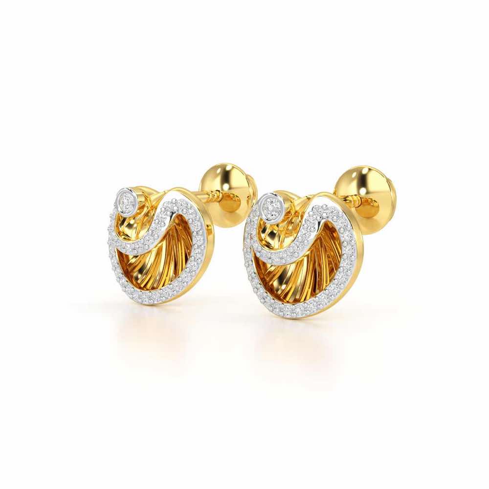 Radiant Rays Silver Earrings - Yellow Gold - Image 3