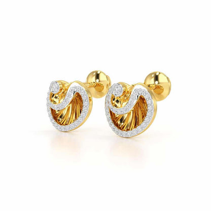Radiant Rays Silver Earrings - Yellow Gold - Image 3