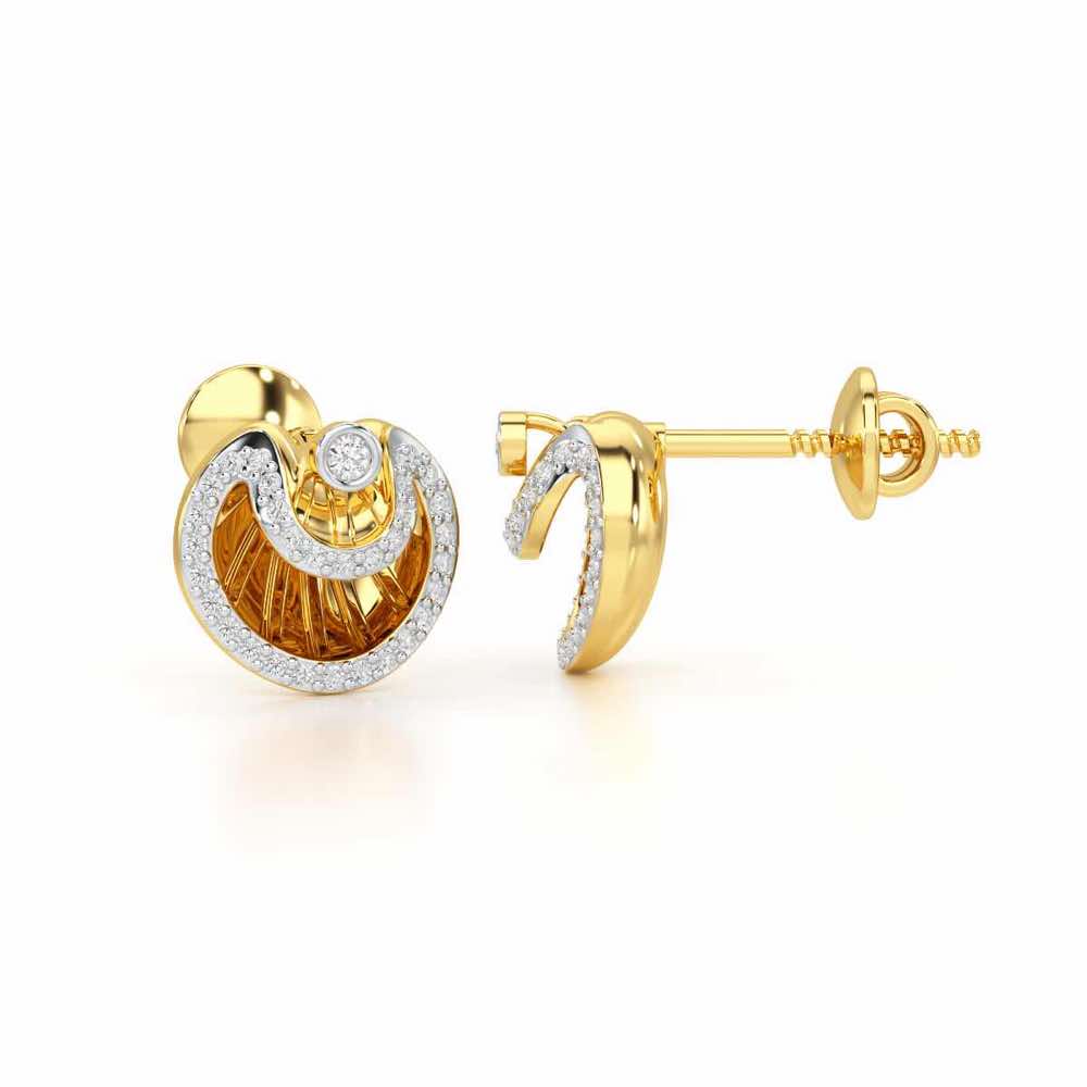 Radiant Rays Silver Earrings - Yellow Gold - Image 4