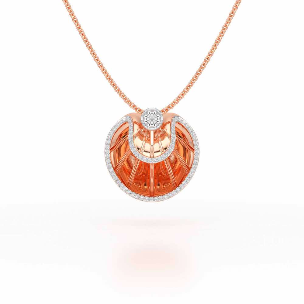 Radiant Rays Silver Pendant - Rose Gold - Image 1