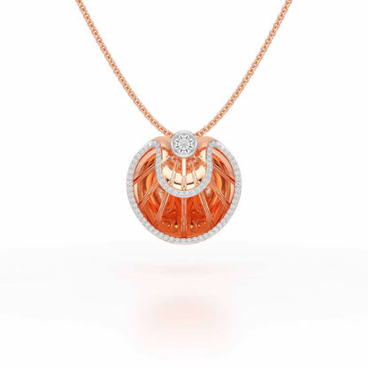 Radiant Rays Silver Pendant - Rose Gold - Image 1