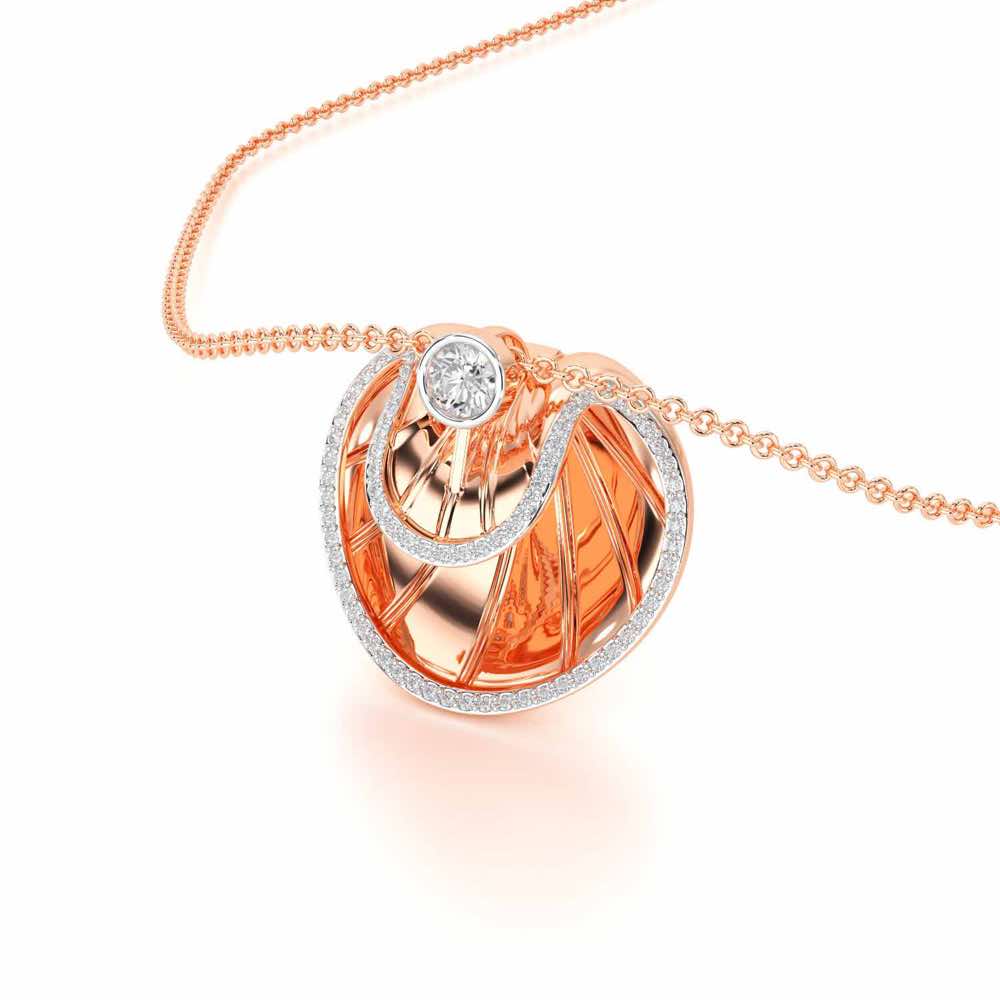 Radiant Rays Silver Pendant - Rose Gold - Image 2