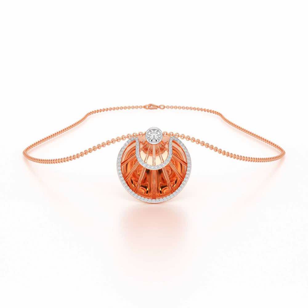 Radiant Rays Silver Pendant - Rose Gold - Image 3