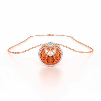 Radiant Rays Silver Pendant - Rose Gold - Image 3
