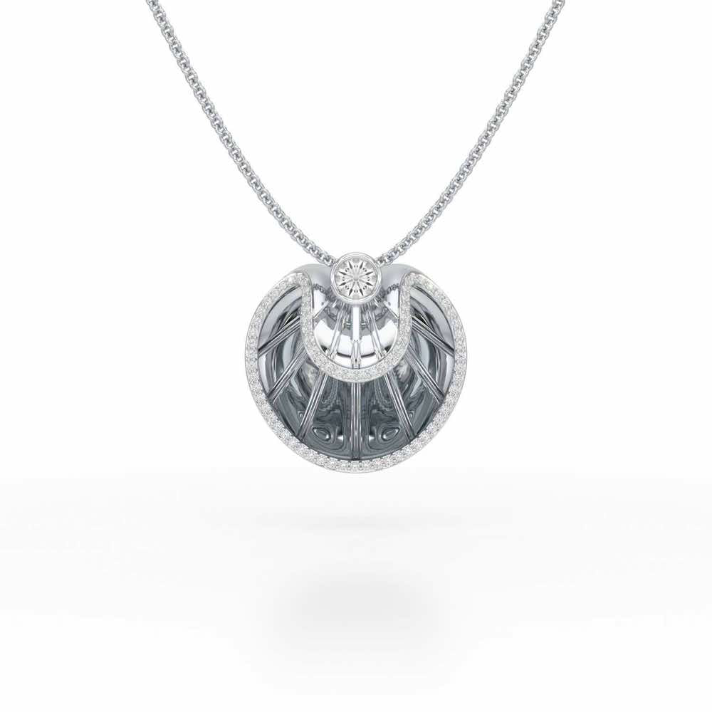 Radiant Rays Silver Pendant - White Gold - Image 1