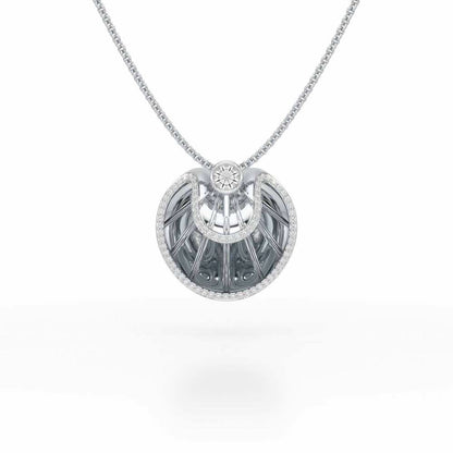 Radiant Rays Silver Pendant - White Gold - Image 1