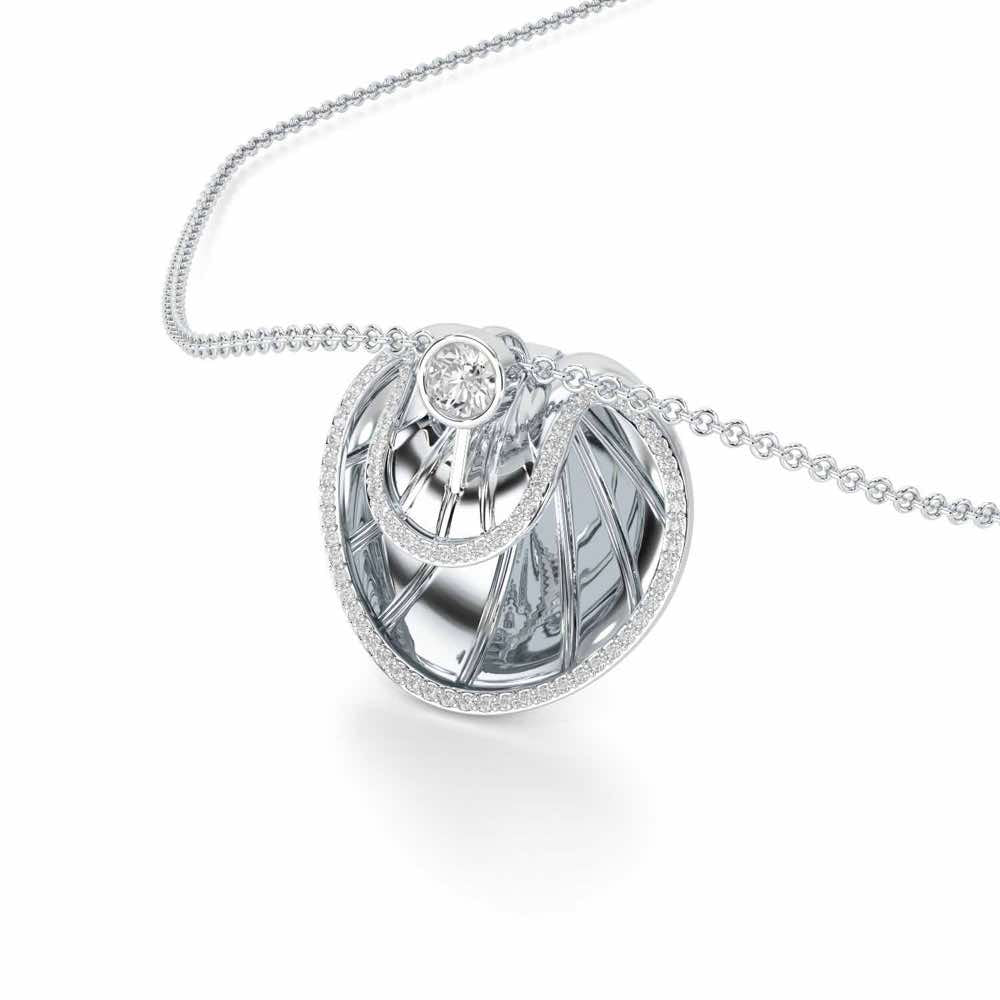 Radiant Rays Silver Pendant - White Gold - Image 2